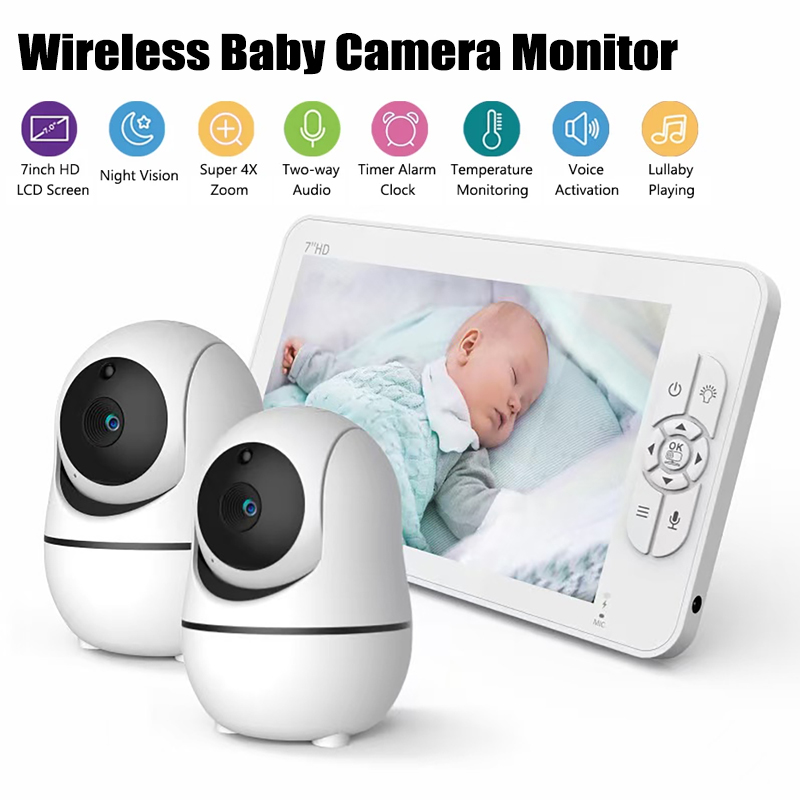 Baby Monitor Split Screen - จอภาพวิดีโอสำหรับเด็กขนาด 7.0 นิ้ว ความละเอียด 1080P HD