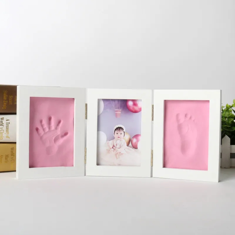 Baby Nursery Picture Frames - กรอบรูปลายทารกแรกเกิดทำด้วยมือและรอยเท้าพร้อมชุดดินน้ำมันเป็นของที่ระลึกของเด็กผู้ชายเด็กผู้หญิงการตกแต่งบ้านสินค้าสำหรับเด็กทารก