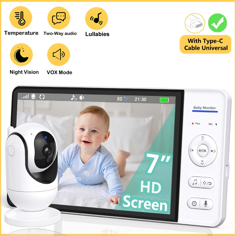 Wearable Baby Monitor - ไม่มี WiFi 7 นิ้ว Baby Monitor