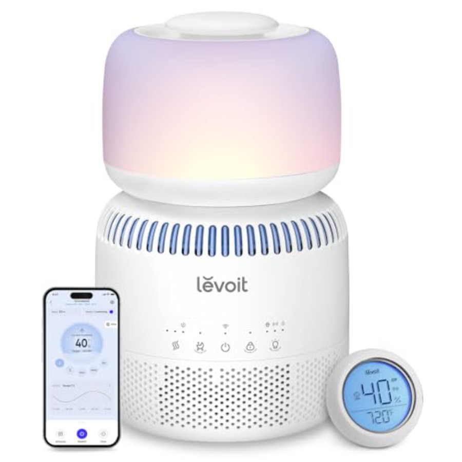 Baby Nursery Humidifier - เครื่องทำความชื้นแบบระเหยสำหรับใช้ในห้องนอนเด็กอ่อน วัสดุพลาสติกและตัวกรอง สีฟ้า ตัวกรองอากาศและน้ำแบบคู่พร้อมตัวแยก