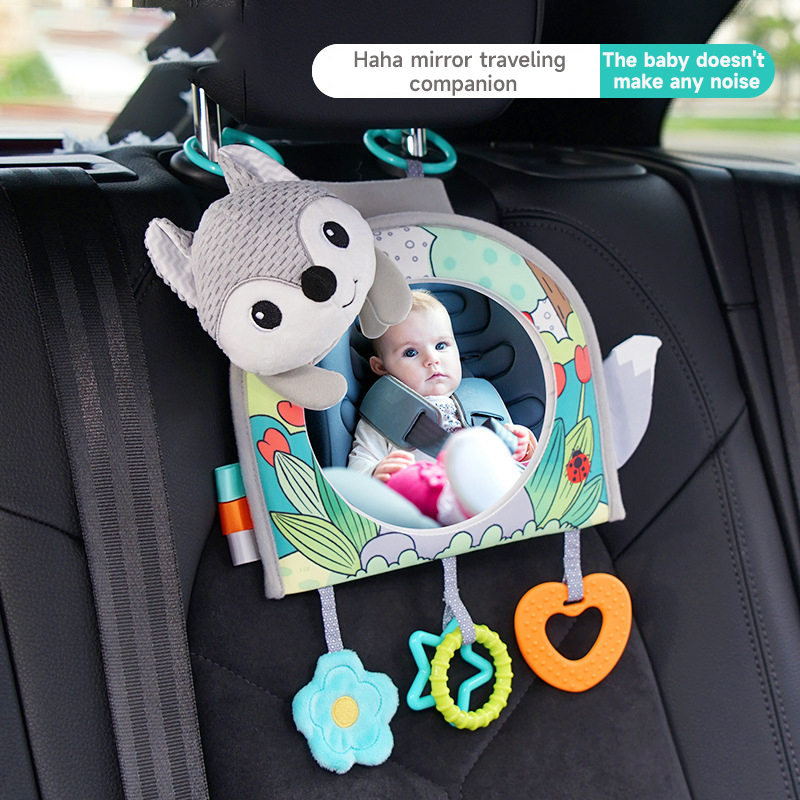 Wearable Baby Monitor - ของเล่นติดกระจกมองหลังสำหรับเด็ก ของเล่นเสริมพัฒนาการปรับได้ ของเล่นเสริมประสาทสัมผัสสำหรับเด็กเล็ก ของเล่นเสริมพัฒนาการสำหรับการเดินทาง ของเล่นสำหรับเด็กที่นอนคว่ำ ของเล่นติดเบาะรถยนต์สำหรับเด็ก