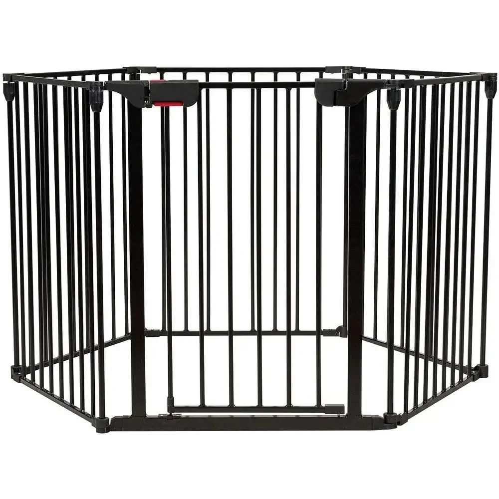 Baby Gate Extra Wide - ประตูกั้นเด็กและสัตว์เลี้ยงแบบปรับได้ 6 แผง ขนาดกว้างพิเศษ รูปทรงหลากหลาย พกพาสะดวก
