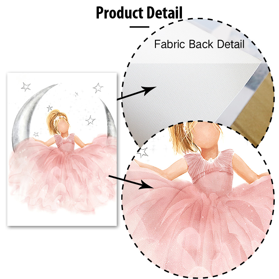 Pink Angel Girl Sun Moon Cloud - Baby Nursery Animal Prints บทวิจารณ์และราคา