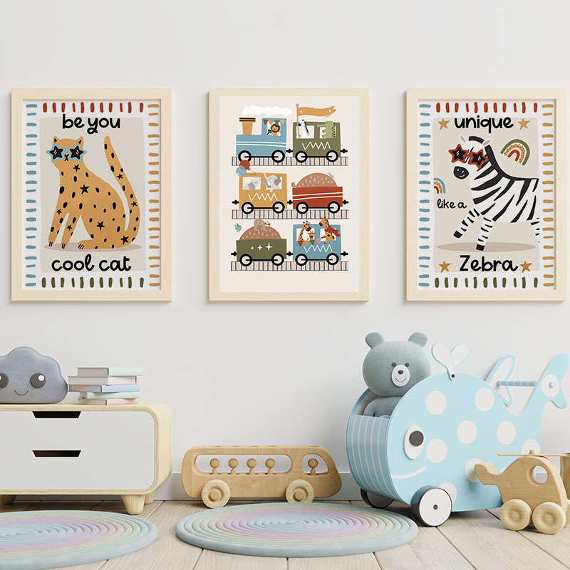 ภาพวาดการ์ตูนสัตว์ตลกๆ สำหรับต - Baby Nursery Animal Prints บทวิจารณ์และราคา