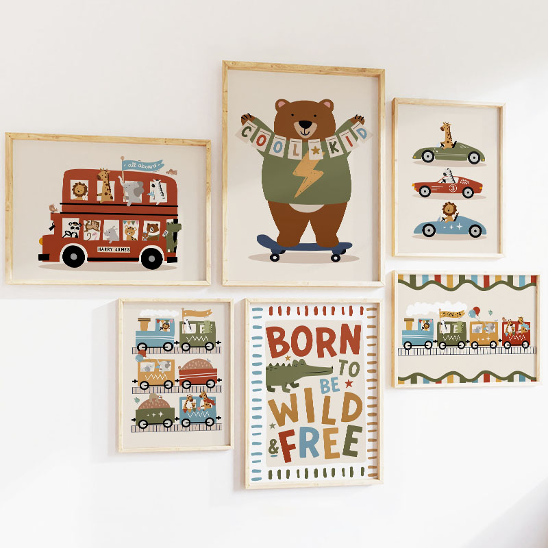 ภาพวาดการ์ตูนสัตว์ตลกๆ สำหรับต - Baby Nursery Animal Prints บทวิจารณ์และราคา