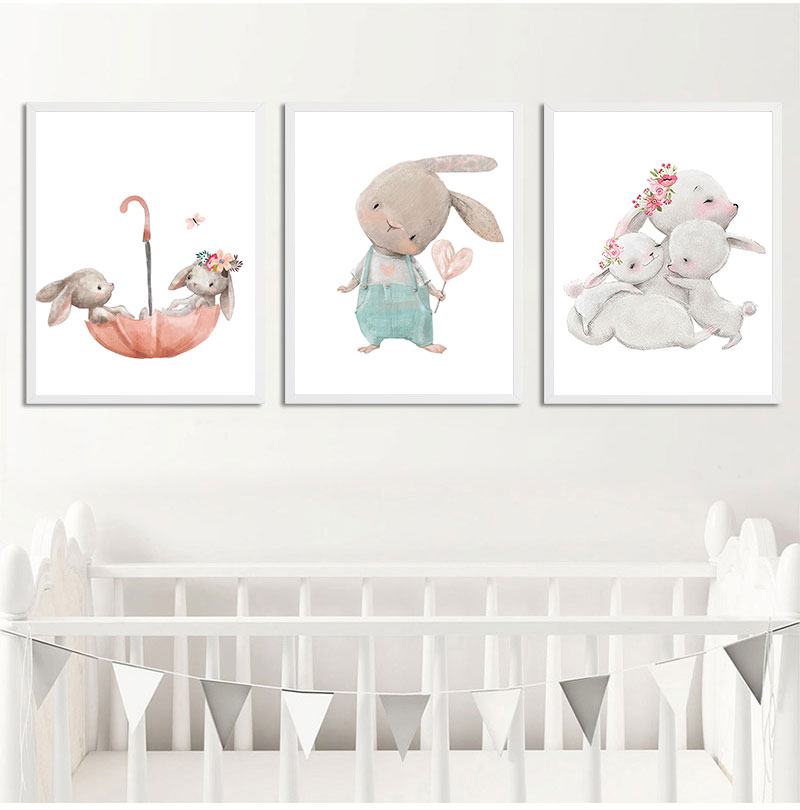 ภาพพิมพ์ศิลปะตกแต่งแบบไม่มีกรอ - Baby Nursery Animal Prints บทวิจารณ์และราคา