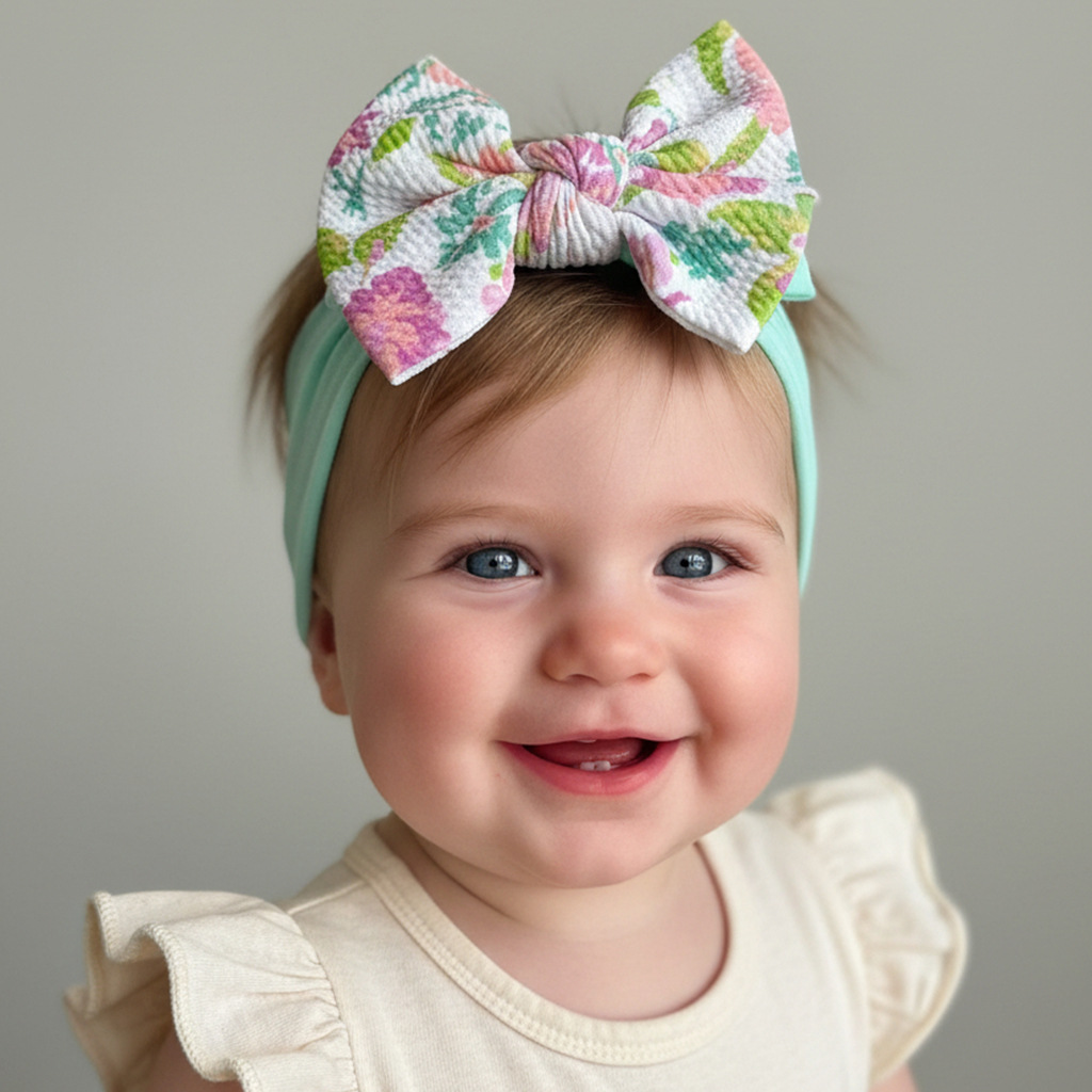 ที่คาดผมเด็กพิมพ์ลายโบว์ใหญ่ ผ - Baby Wrap Stretchy บทวิจารณ์และราคา