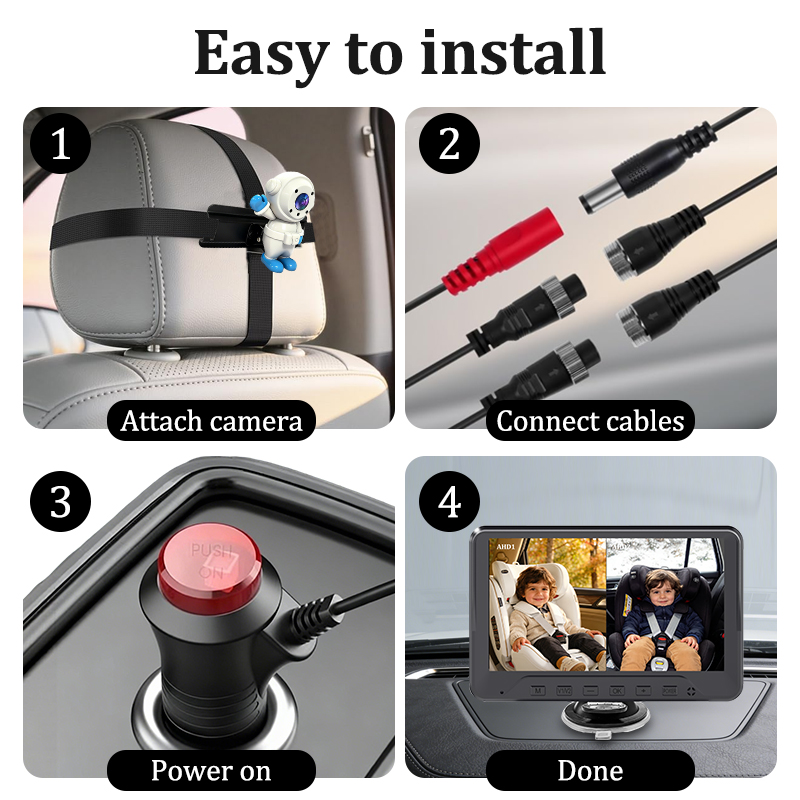 กล้องติดรถยนต์แบบเสียบใช้งานได - Baby Monitor Split Screen บทวิจารณ์และราคา