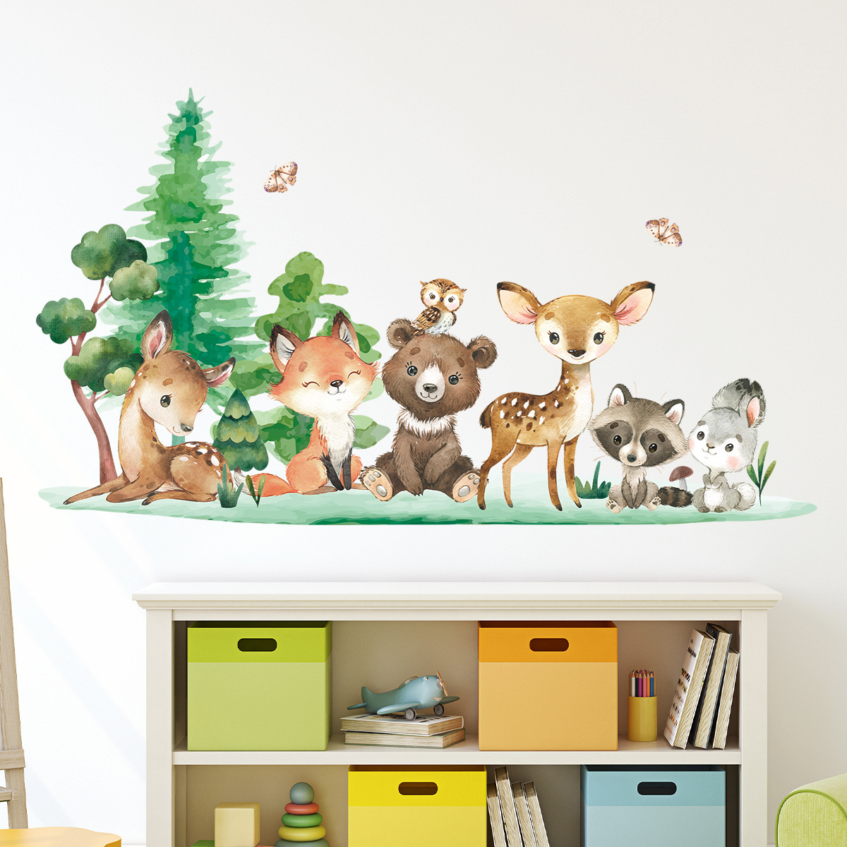 สติ๊กเกอร์ติดผนังลายสัตว์ป่า ห - Baby Nursery Forest Theme บทวิจารณ์และราคา