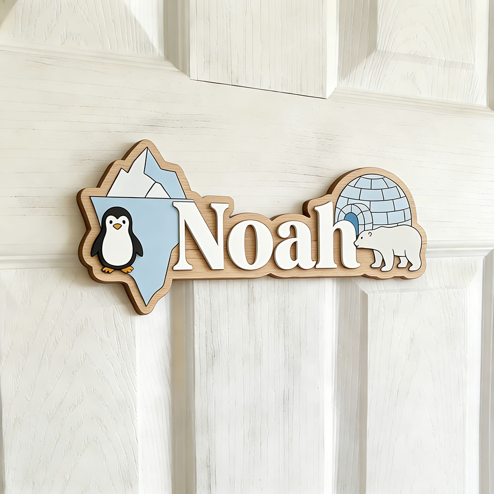 ป้ายชื่อสั่งทำรูปเพนกวินอาร์กต - Baby Nursery บทวิจารณ์และราคา
