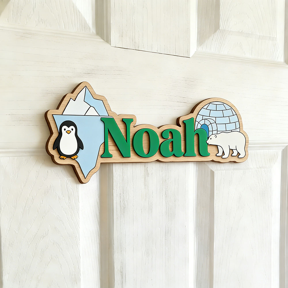ป้ายชื่อสั่งทำรูปเพนกวินอาร์กต - Baby Nursery บทวิจารณ์และราคา