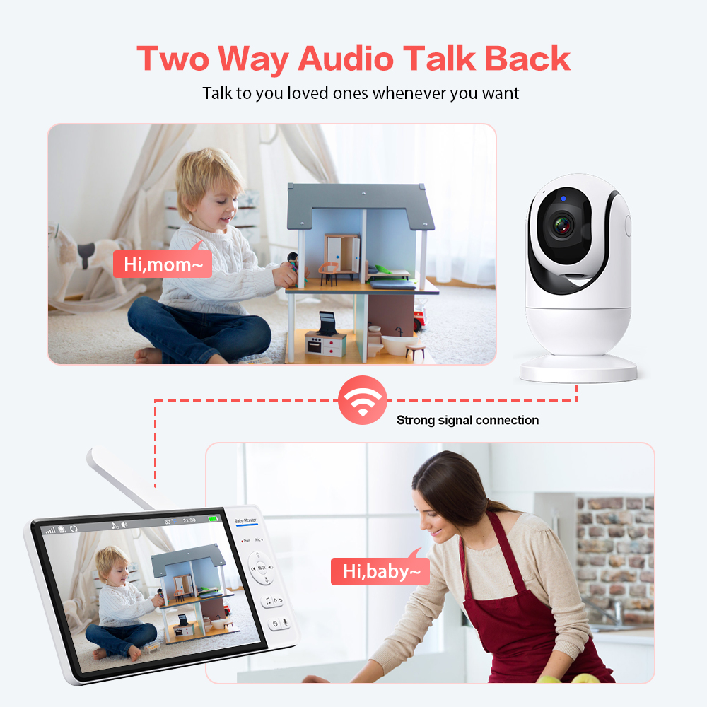Video Baby Monitor 7 ''1080P H - Wearable Baby Monitor บทวิจารณ์และราคา