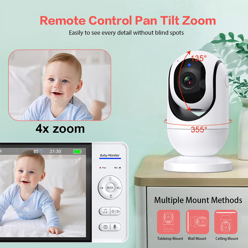 Video Baby Monitor 7 ''1080P H - Wearable Baby Monitor บทวิจารณ์และราคา
