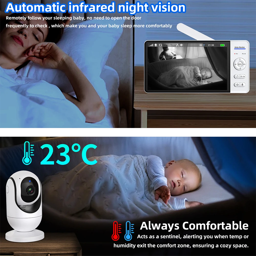 ไม่มี WiFi 7 นิ้ว Baby Monitor - Wearable Baby Monitor บทวิจารณ์และราคา