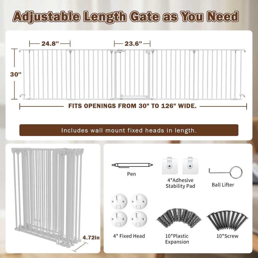 ประตูกั้นเด็กแบบกว้างพิเศษ 126 - Baby Gate Extra Wide บทวิจารณ์และราคา