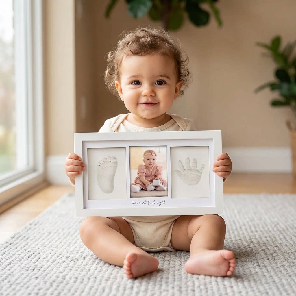 ชุดของที่ระลึกสำหรับรอยมือและร - Baby Nursery Picture Frames บทวิจารณ์และราคา