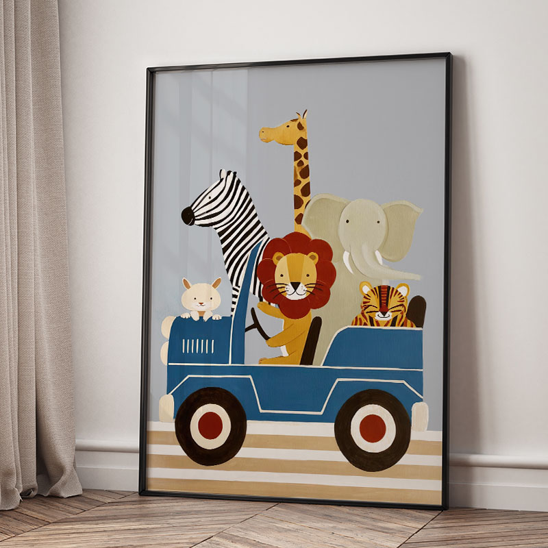 ภาพวาดการ์ตูนสัตว์ตลกๆ สำหรับต - Baby Nursery Animal Prints บทวิจารณ์และราคา