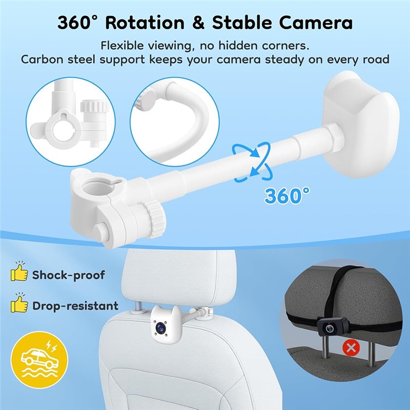 กล้องติดรถยนต์สำหรับเด็ก 2 คน  - Baby Monitor Split Screen บทวิจารณ์และราคา