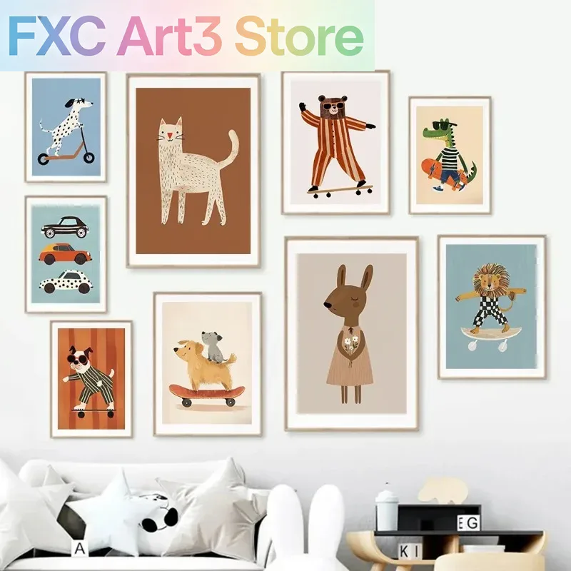 โปสเตอร์สัตว์ตลกๆ 1 ชิ้น ไม่มี - Baby Nursery Animal Prints บทวิจารณ์และราคา